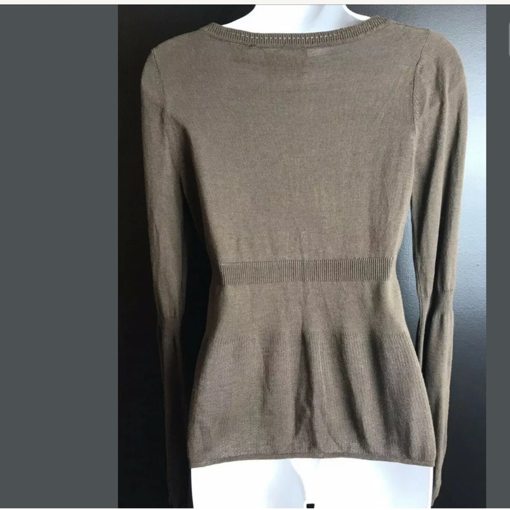 Anthro GUINEVERE Brown Cardigan Sweater Light Knit - Picture 4 of 6